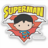 Chibi Superman Polka Dot Shield and Name Sticker (Voorkant)