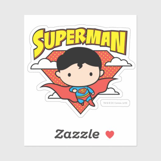 Chibi Superman Polka Dot Shield and Name Sticker (Vel)