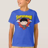 Chibi Superman Polka Dot Shield and Name T-shirt (Voorkant)