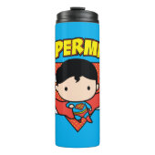 Chibi Superman Polka Dot Shield and Name Thermosbeker (Voorkant)