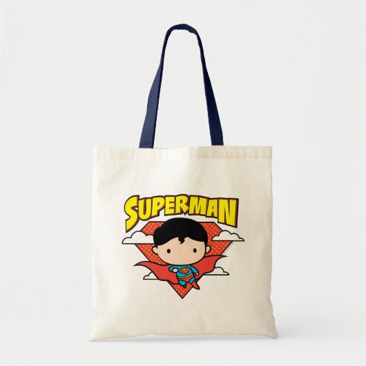 Chibi Superman Polka Dot Shield and Name Tote Bag (Voorkant)
