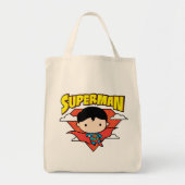 Chibi Superman Polka Dot Shield and Name Tote Bag (Voorkant)