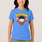Chibi Superman Polka Dot Shield and Name Tri-Blend Shirt (Voorkant)