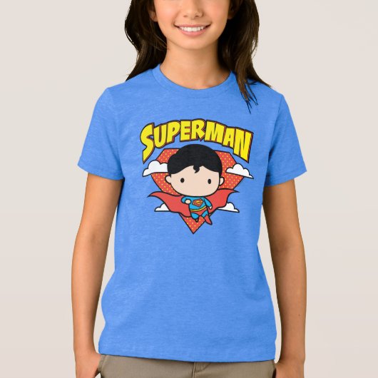 Chibi Superman Polka Dot Shield and Name Tri-Blend Shirt (Voorkant)