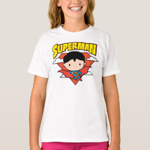 Chibi Superman Stippen Schild en Naam T-shirt