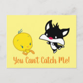 Chibi SYLVESTER™ achter TWEETY™ Briefkaart (Voorkant)