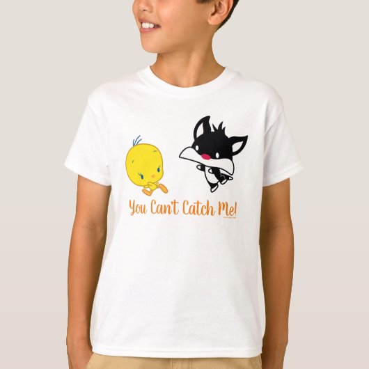 Chibi SYLVESTER™ achter TWEETY™ T-shirt (Voorkant)