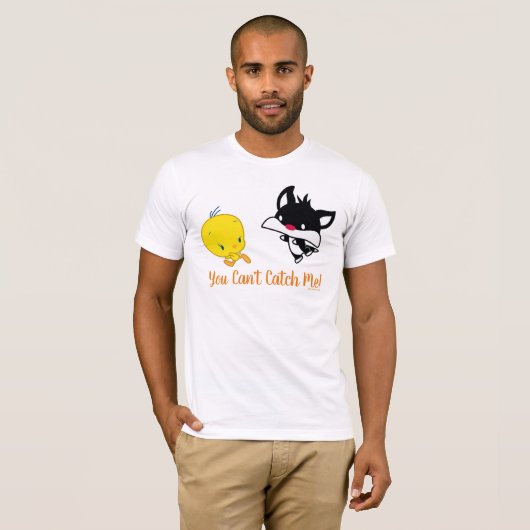 Chibi SYLVESTER™ achter TWEETY™ T-shirt (Voorkant volledig)