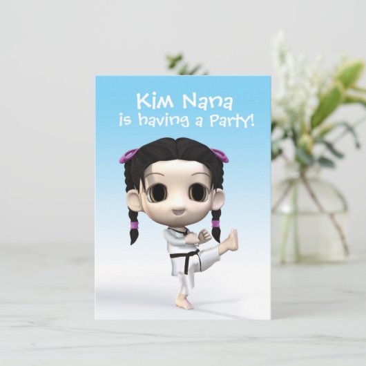 Chibi Taekwondo Kaart (Staand voorkant)