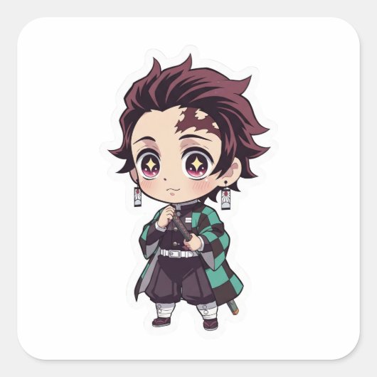 Chibi Tanjiro Kamado Anime Sticker (Voorkant)