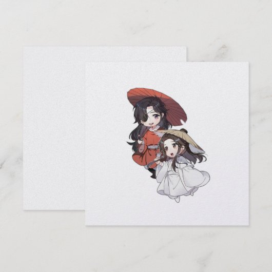 Chibi Tgcf Flat Holiday Card Feestdagenkaart (Voorkant / Achterkant)