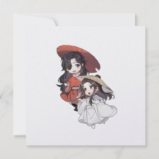 Chibi Tgcf Flat Holiday Card Feestdagenkaart (Voorkant)