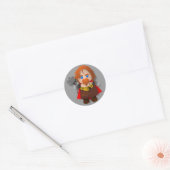 Chibi Thor met Hammer Ronde Sticker (Envelop)