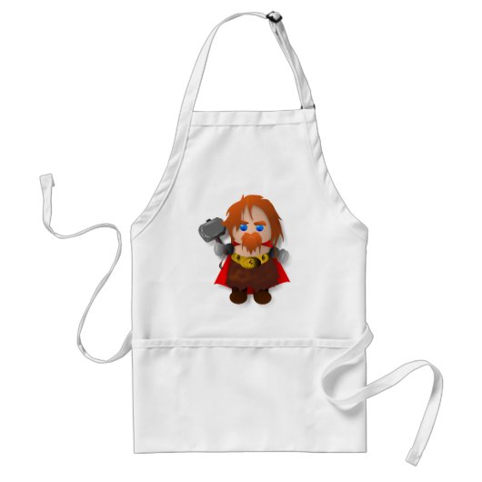Chibi Thor met Hammer Standaard Schort (Voorkant)