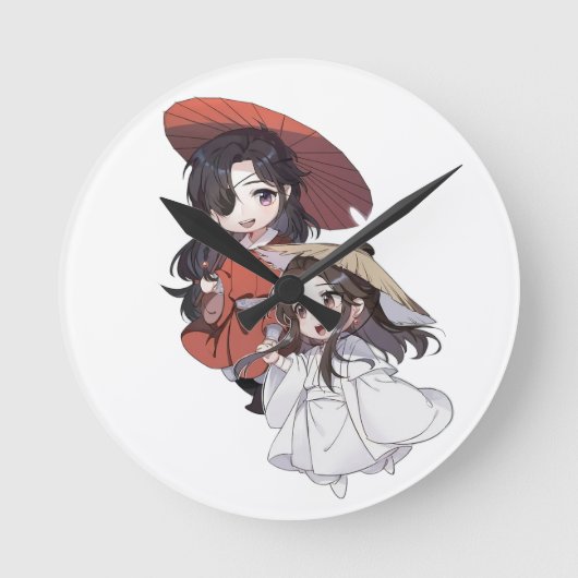 Chibi Tianguang Cifu Wall Clock Ronde Klok (Voorkant)