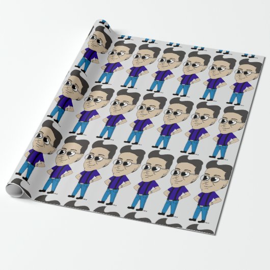 chibi-toets cadeaupapier (Uitgerold)