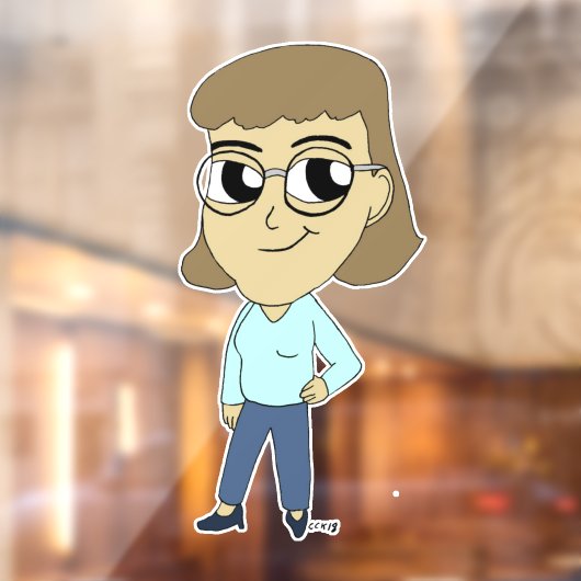 chibi-toets raamsticker (Vel 2)