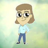 chibi-toets raamsticker (Vel 3)