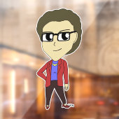 chibi-toets raamsticker (Vel 2)