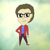 chibi-toets raamsticker (Vel 3)