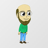 chibi-toets raamsticker (Vel)