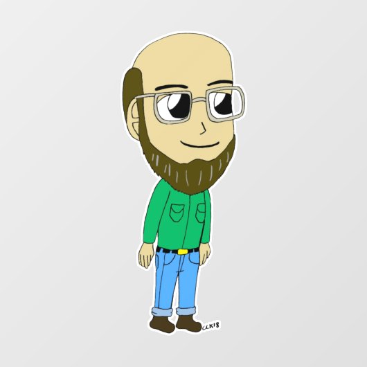 chibi-toets raamsticker (Vel)