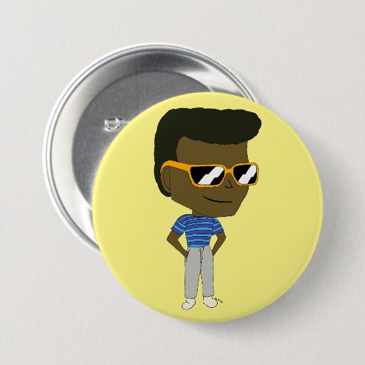 chibi-toets ronde button 7,6 cm (Voorkant /achterkant)