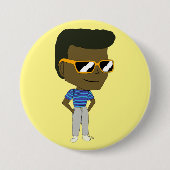 chibi-toets ronde button 7,6 cm (Voorkant)