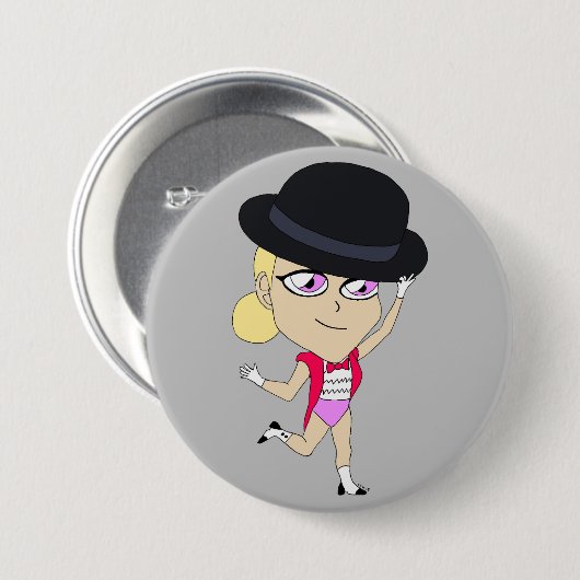 chibi-toets ronde button 7,6 cm (Voorkant /achterkant)