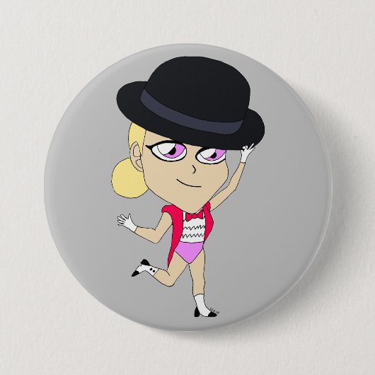 chibi-toets ronde button 7,6 cm (Voorkant)