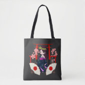 Chibi Traditioneel Japans meisje Tote Bag (Voorkant)