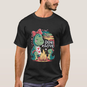 Chibi Trex Familie Kawaii Dino Schattig Buiten Kam T-shirt