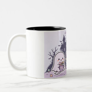 Chibi Trick or Treat Halloween Kinderontwerp Tweekleurige Koffiemok