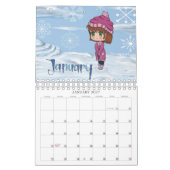 Chibi Twee pagina kleine kalender, witte kalender (Jan 2027)