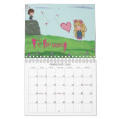 Chibi Twee pagina kleine kalender, witte kalender (Feb 2026)
