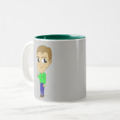 chibi tweekleurige koffiemok (Voorkant links)
