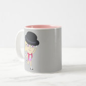 chibi tweekleurige koffiemok (Voorkant links)
