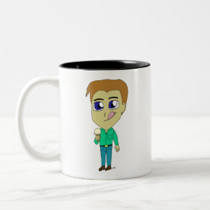 chibi tweekleurige koffiemok