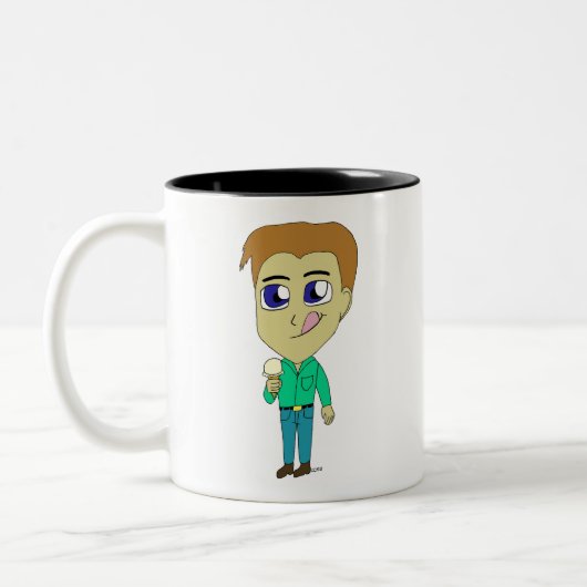 chibi tweekleurige koffiemok (Links)