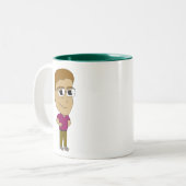 chibi tweekleurige koffiemok (Voorkant links)