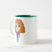 chibi tweekleurige koffiemok (Voorkant links)
