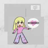 Chibi Valentijn Feestdagenkaart (Voorkant / Achterkant)