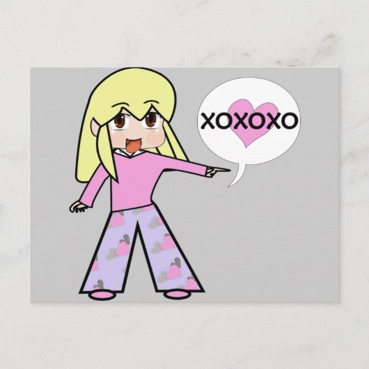 Chibi Valentijn Feestdagenkaart (Voorkant)