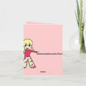 Chibi Valentijn Hartjes Dank Je XOXOXO Bedankkaart (Achterkant)