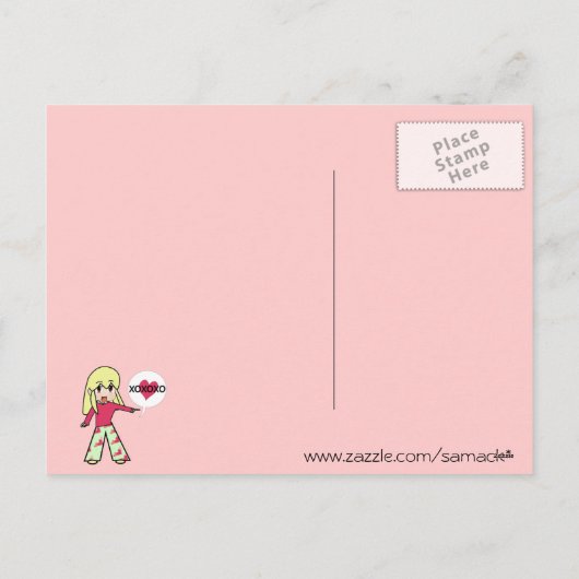 Chibi Valentijn Hearts Feestdagenkaart (Achterkant)