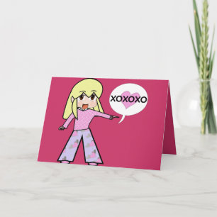 Chibi Valentijn Hearts Hugs en Ki... - Gepersonali Feestdagen Kaart