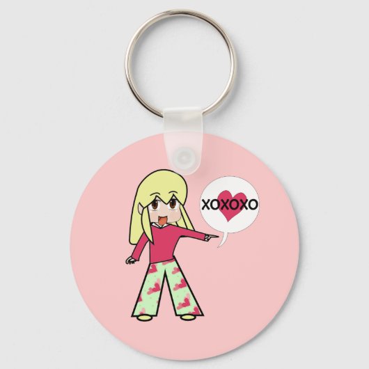 Chibi Valentijn Hearts Sleutelhanger (Voorkant)