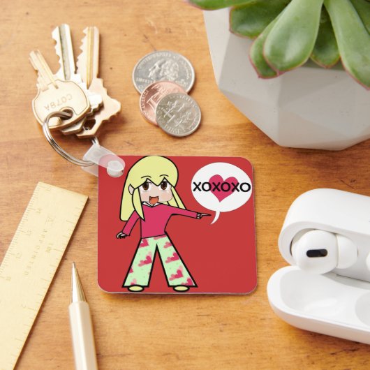 Chibi Valentijn Hearts Sleutelhanger (Bureau)