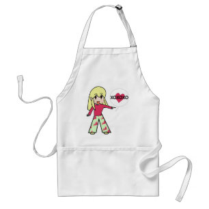 Chibi Valentijn Hearts Standaard Schort