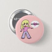 Chibi Valentijn Ronde Button 5,7 Cm (Voorkant /achterkant)